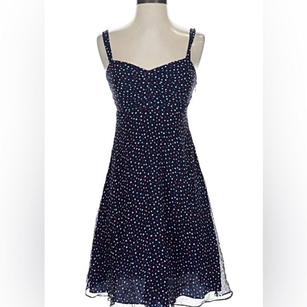 Vineyard Vines Navy Mini Dress with Polka Dots